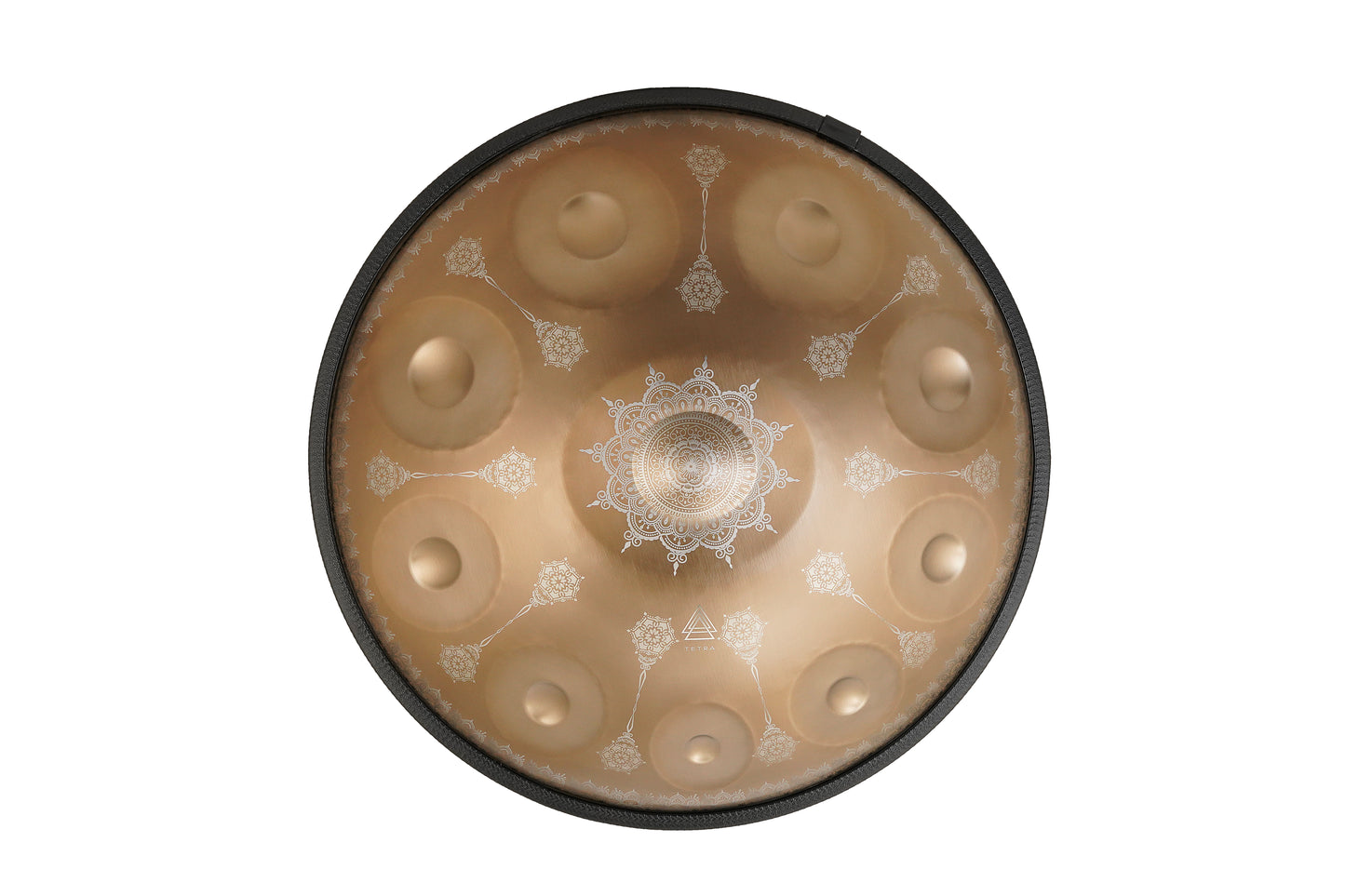 GOLD Mandala HANDPAN 10-Note D Kurd Handpan – Stainless Steel – 22" (55 cm) | Hand-Tuned for Perfect Harmony 440hz