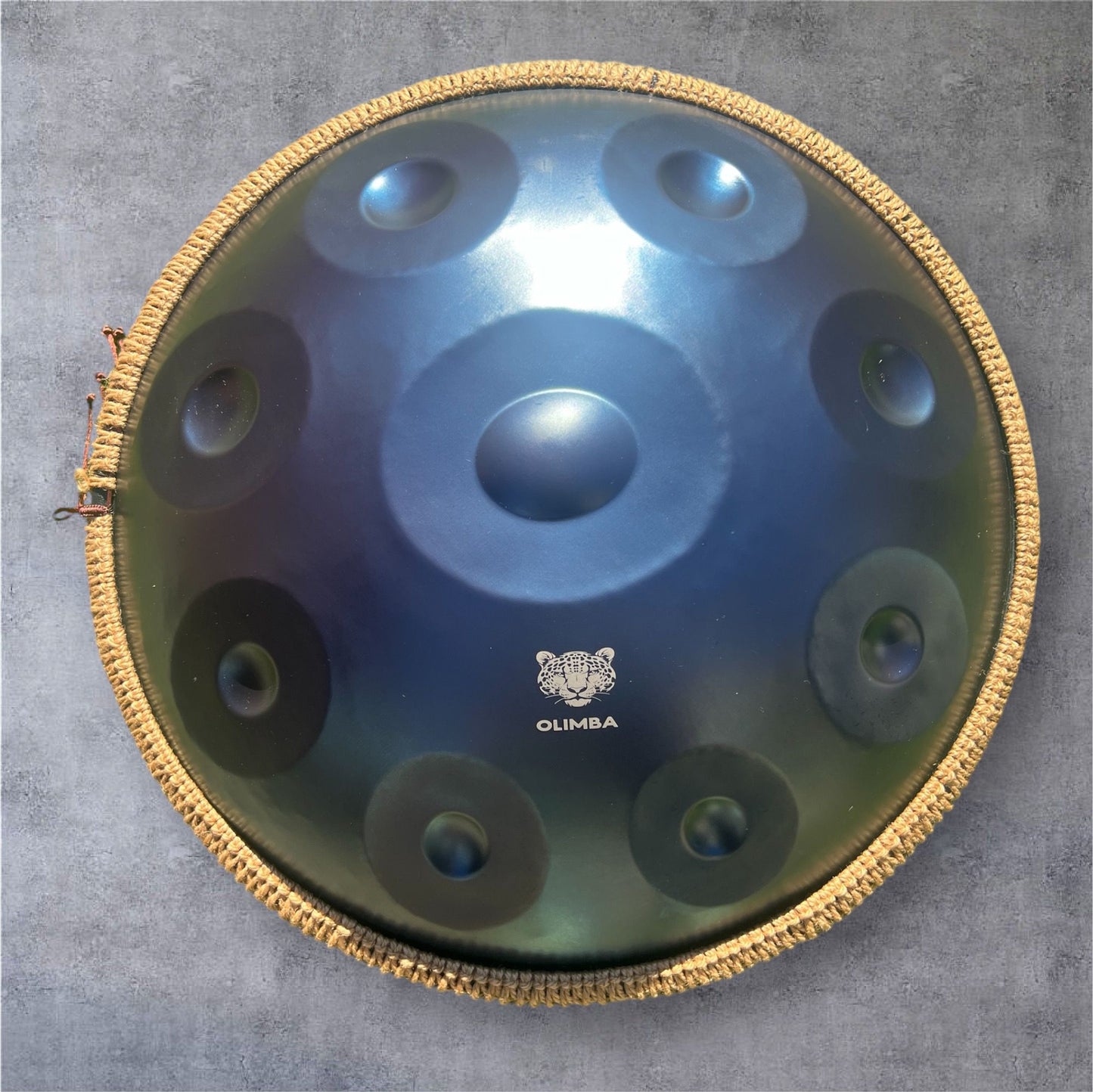 HANDPAN 10 Notes in BLACK BLUE 440 hz, 22' Hand-Tuned