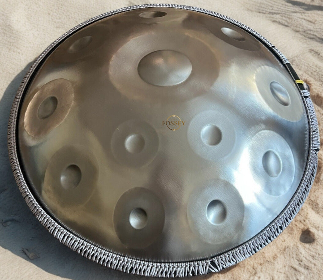 Silver Shine Handpan, 14 Notes, 440hz or 432hz, D Kurd, Stainless Steel