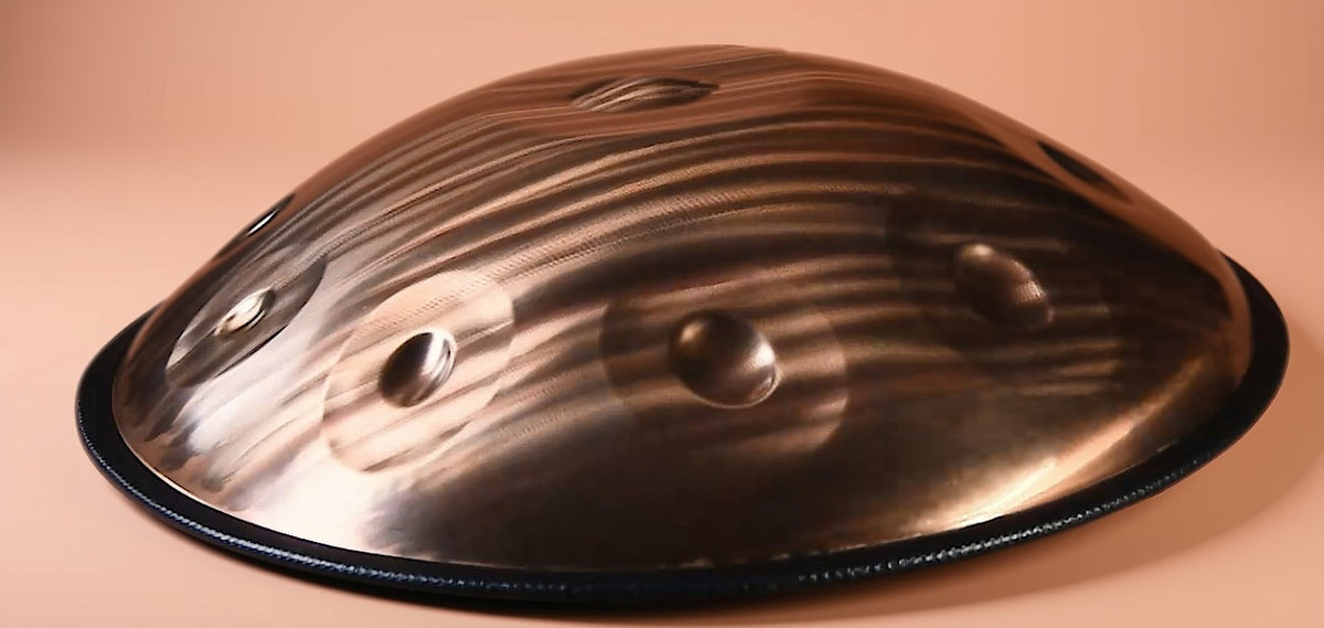Gold Jupiter Fossey Handpan, D Kurd 10-Note | 440 or 432Hz