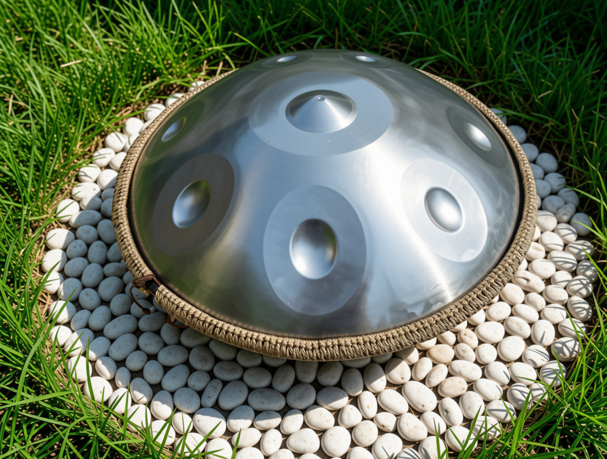 Silver Shine Fossey Handpan - 10-Note, 432hz, D Kurd, Stainless Steel
