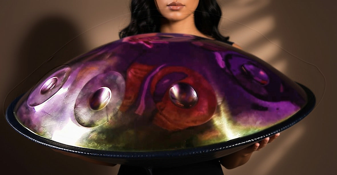 Neon Purple Handpan, D Kurd 12-Note | 440 or 432Hz - Handcrafted and Tuned