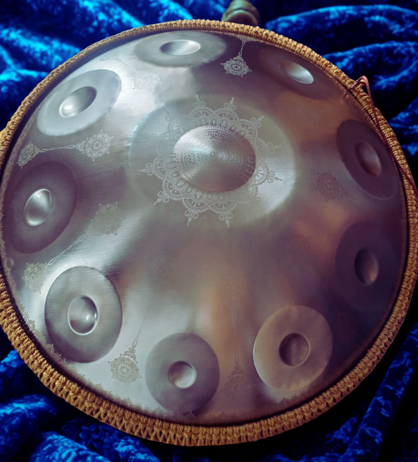 Silver Yantra Fossey Handpan - 12-Note, 440hz, D Kurd, Stainless Steel