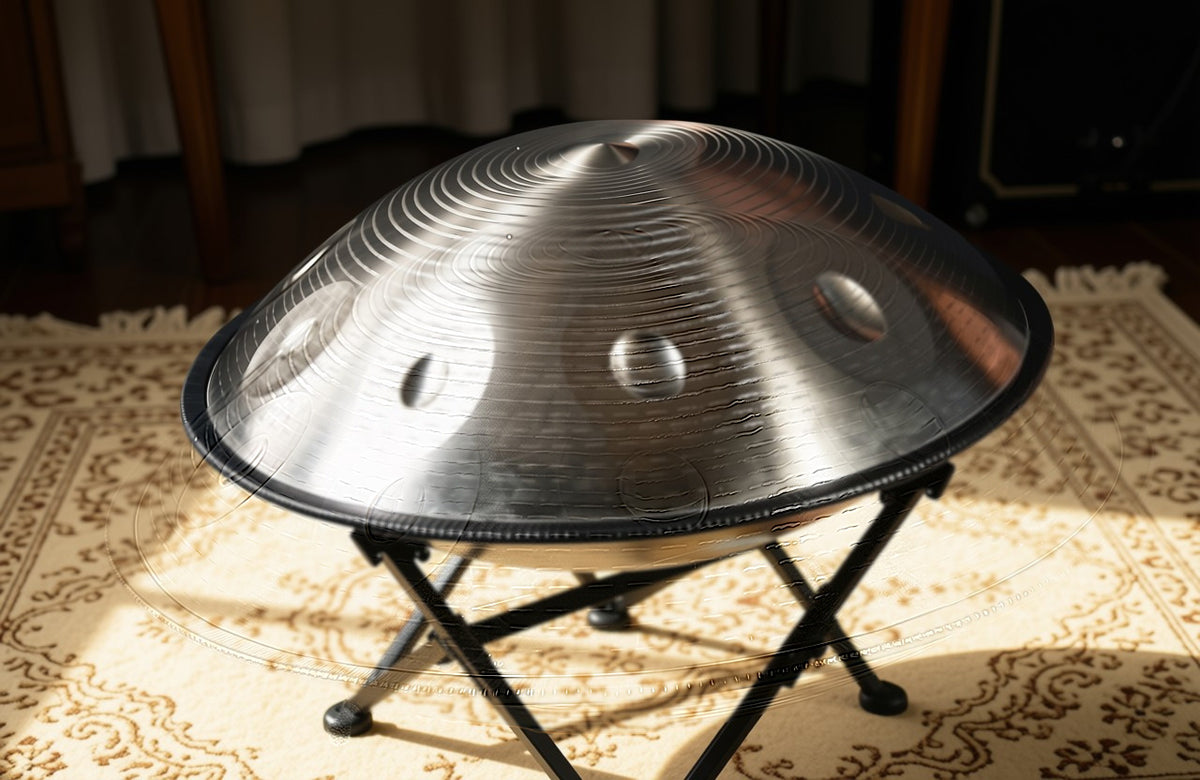Silver Solar Fossey Handpan, D Kurd 12-Note | 440 or 432Hz