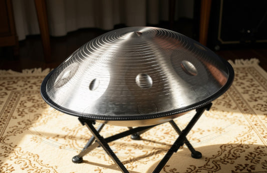 Silver Solar Fossey Handpan, D Kurd 12-Note | 440 or 432Hz