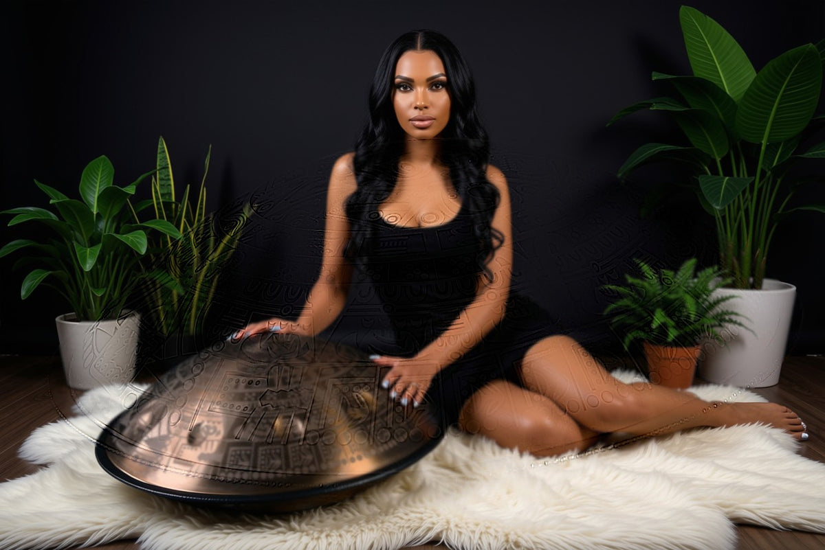 Gold Pyramid Fossey Handpan, D Kurd 14-Note | 440 or 432Hz - Free International Delivery