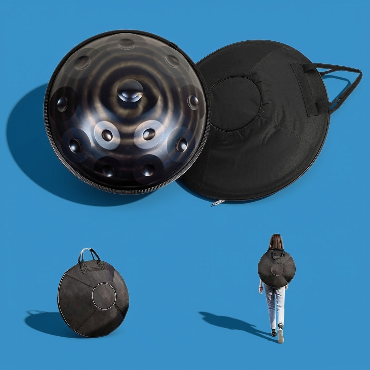 Blue Helix Handpan, D Kurd 10-Note | 440 or 432Hz