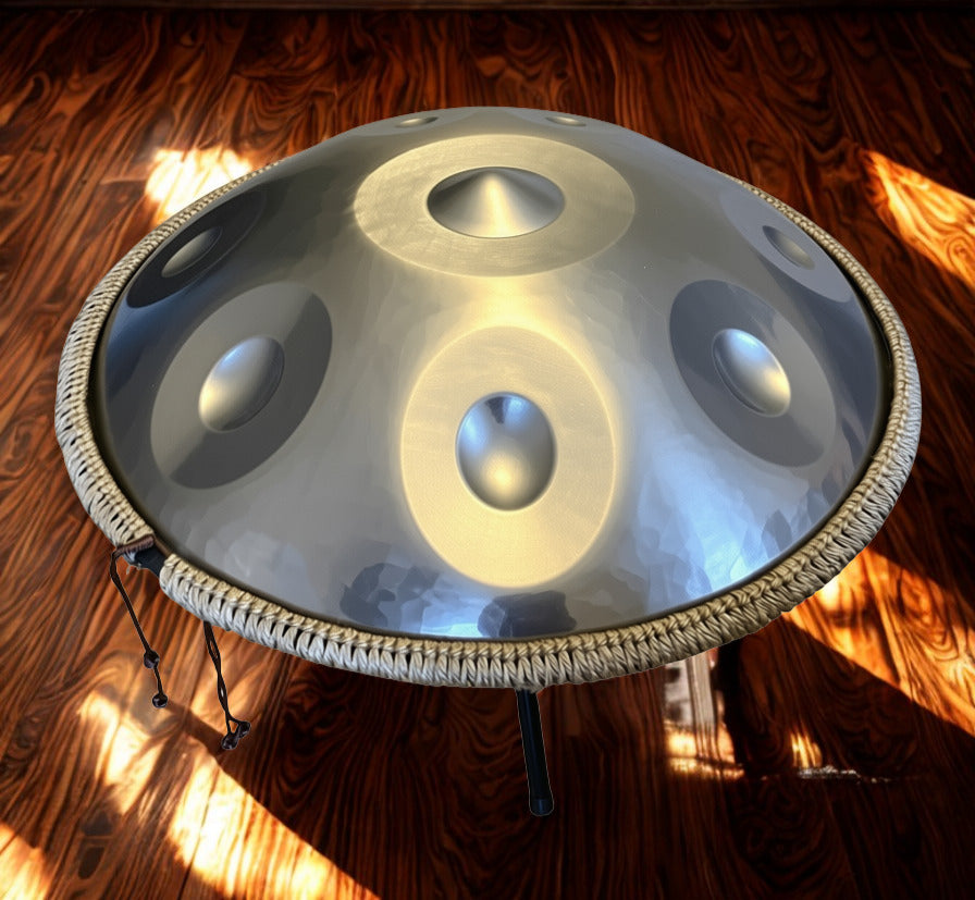 Silver Shine Fossey Handpan - 10-Note, 432hz, D Kurd, Stainless Steel