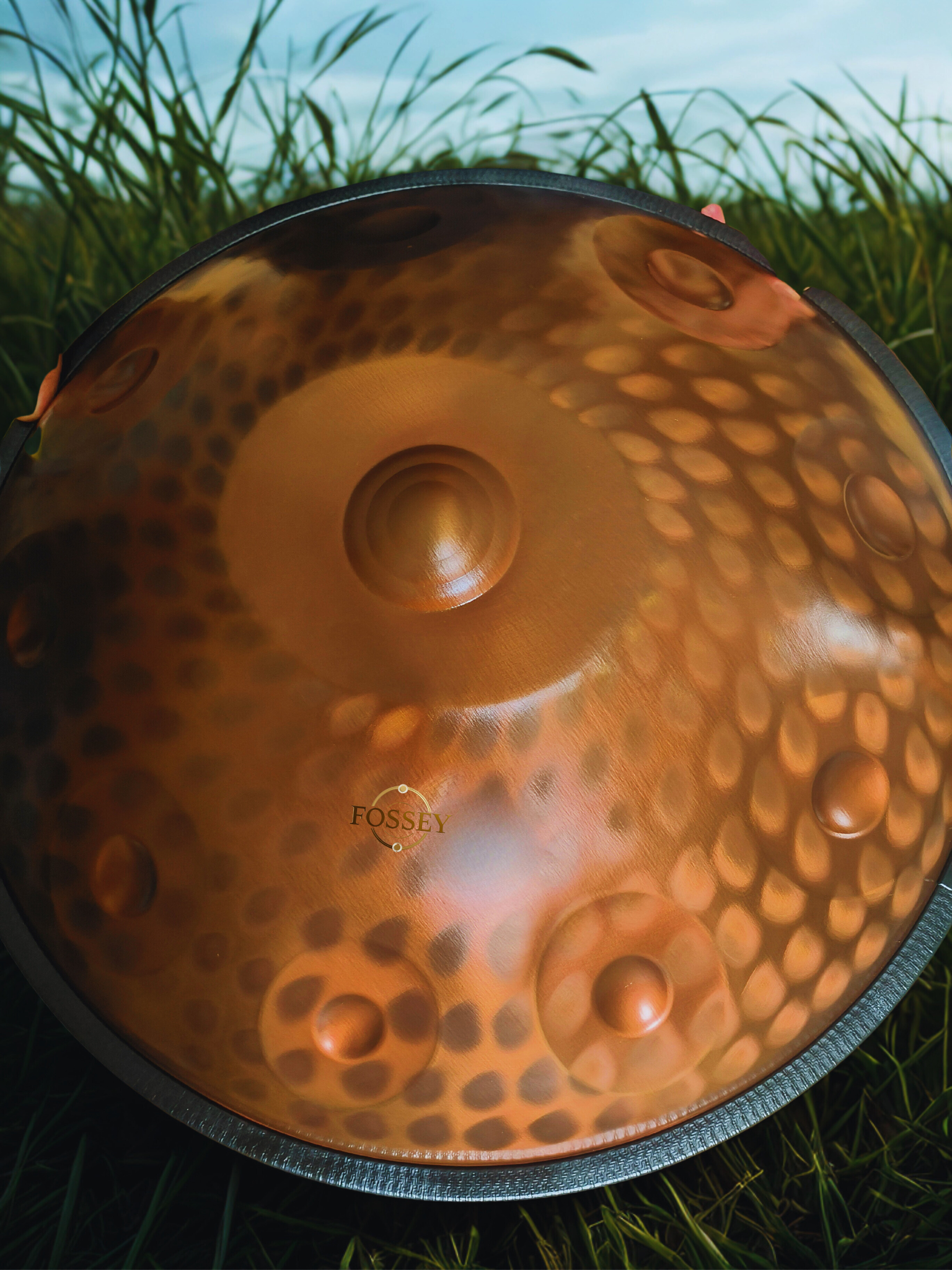 Beautiful Limited Edition Fossey Handpan – 10-Note Stainless Steel – Handcrafted and Hand-Tuned – D Kurd 440Hz 