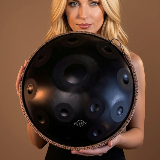 BLACK Star 12 notes Handpan D Kurd 440 Hz 22' Stainless Steel 1.1 thick, Hand-Tuned ... Fossey Handpan