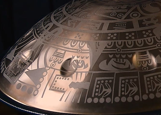 Gold Pyramid Fossey Handpan, D Kurd 12-Note | 440 or 432Hz
