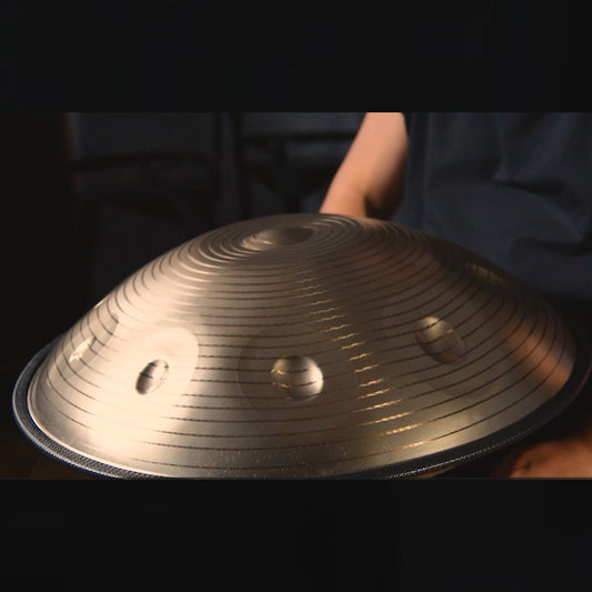 Gold Solar Handpan, D Kurd 10-Note Fossey Hand Drum | 440 or 432Hz
