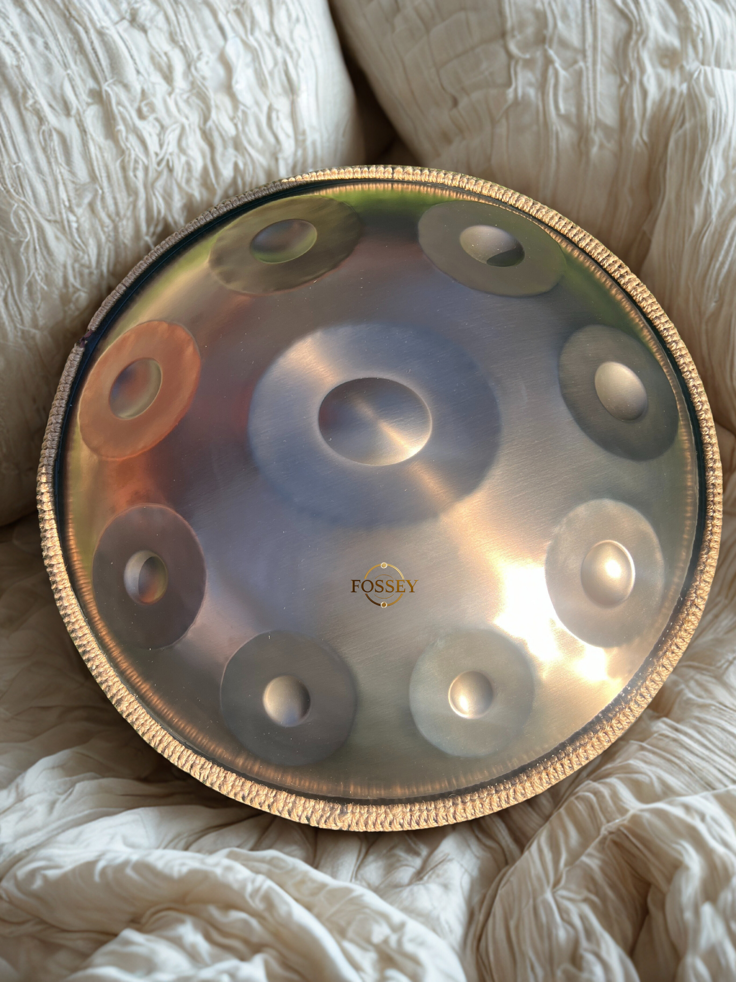 Gold Standard 440hz Stainless Steel 9-note Fossey Handpan from Handpansounds.com