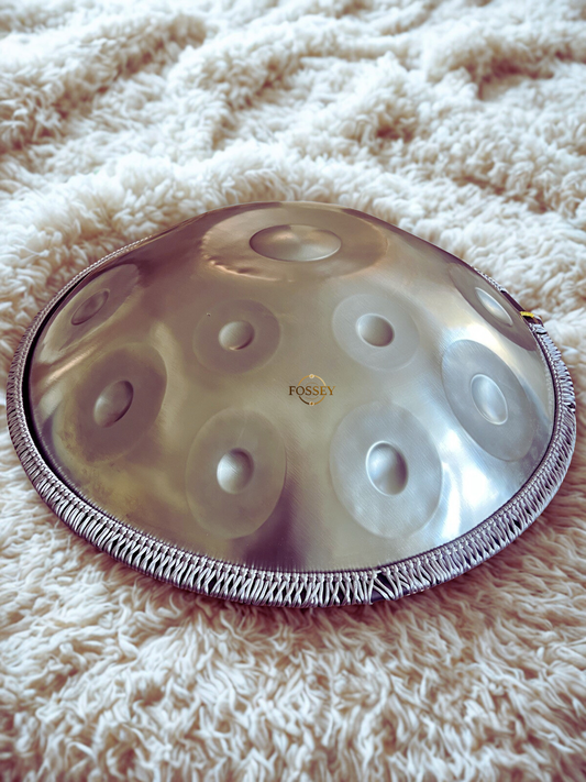 Hand-crafted and Hand-tuned Silver Shine Fossey Handpan