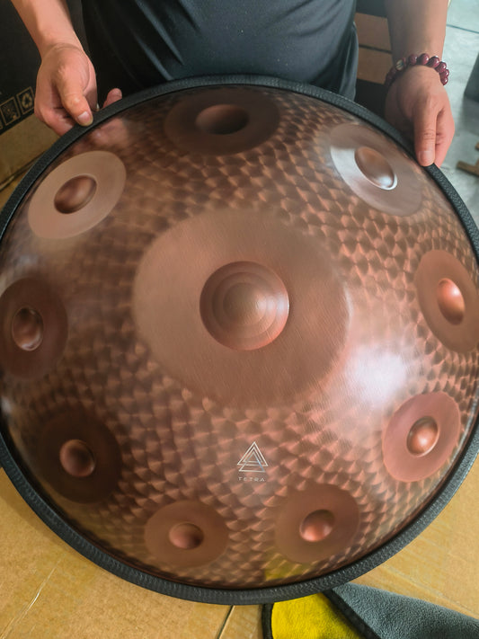 HANDPAN 10 Notes in Copper colour Limited Edition ENGRAVED 432 hz, 22' ( 55 cm)  Hand-Tuned