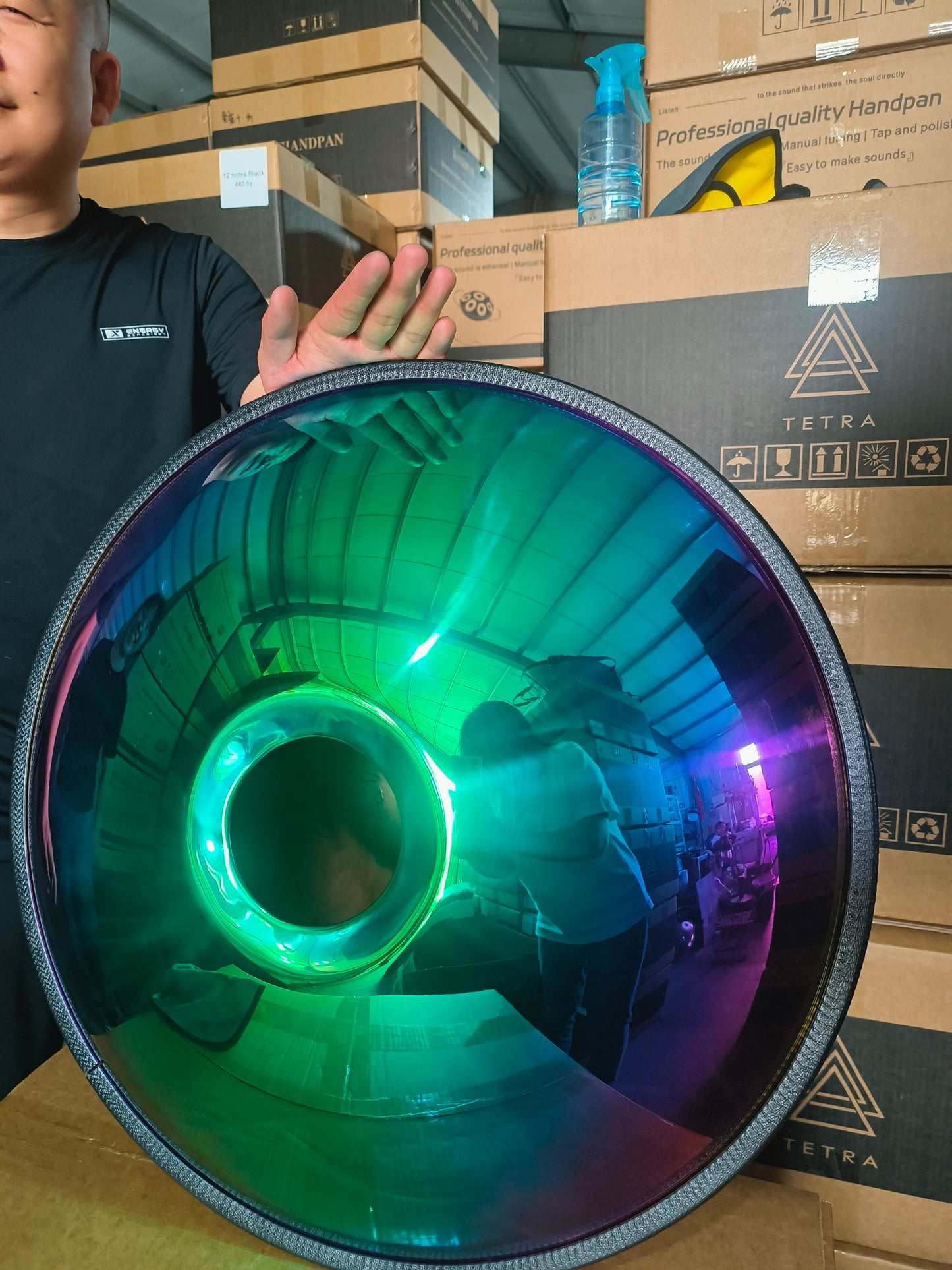 Handpan Drum 10 Notes | Rainbow Steel Tongue Drum | 440Hz Stainless | D Kurd