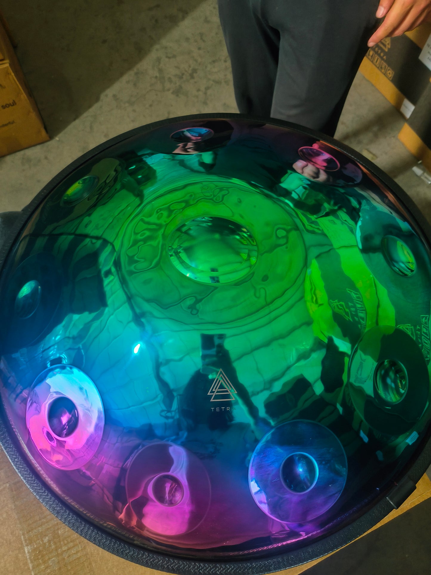 Handpan Drum 10 Notes | Rainbow Steel Tongue Drum | 440Hz Stainless | D Kurd