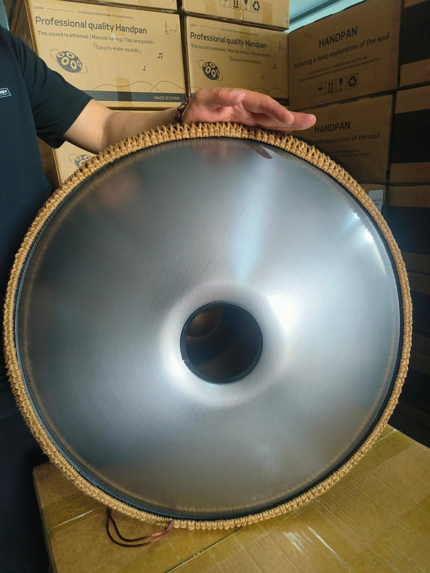 SILVER 10 notes Handpan D Kurd 440 Hz 22' Stainless Steel Thick