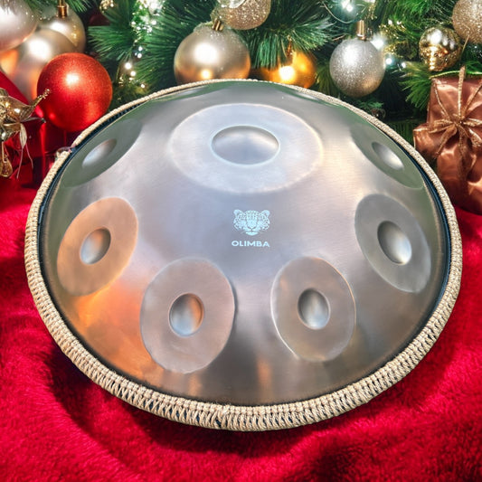 Handpan - Golden / 10 notes Handpan D Kurd 440 hz 22' Stainless Steel 1.1 thick GOLD