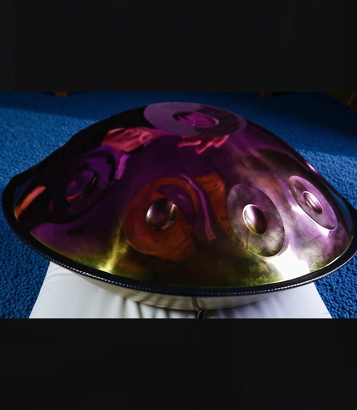 Neon Purple Handpan, D Kurd 10-Note | 440 or 432Hz - Handcrafted and Tuned