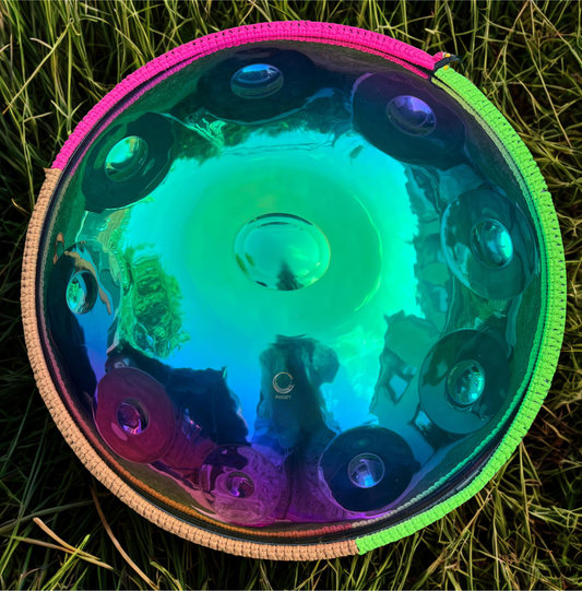 Rainbow Handpan - 10-12 notes - D Kurd 440 Hz 22' Stainless Steel 1.1 thick, Hand-Tuned ... Fossey Handpan  Beautiful Limited Edition Fossey Handpan – 12-Note Stainless Steel – Handcrafted and Hand-Tuned – D Kurd 432Hz or 440hz 
