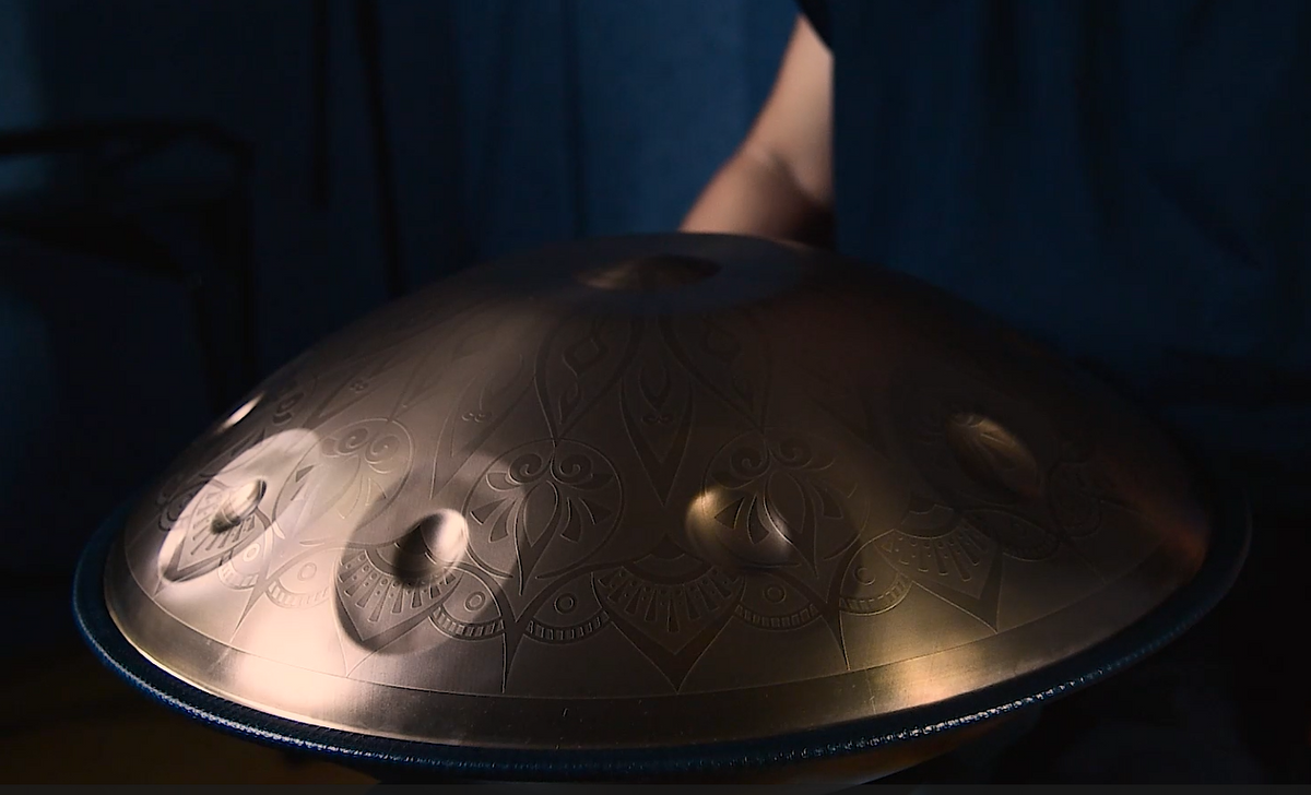 Gold Temple Handpan, D Kurd 14-Note | 440 or 432Hz - Free International Delivery