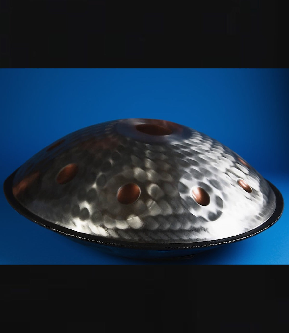 Silver Reflector - Golden Eye - limited edition , D Kurd 14-Note Fossey Hand Drum | 440 or 432Hz