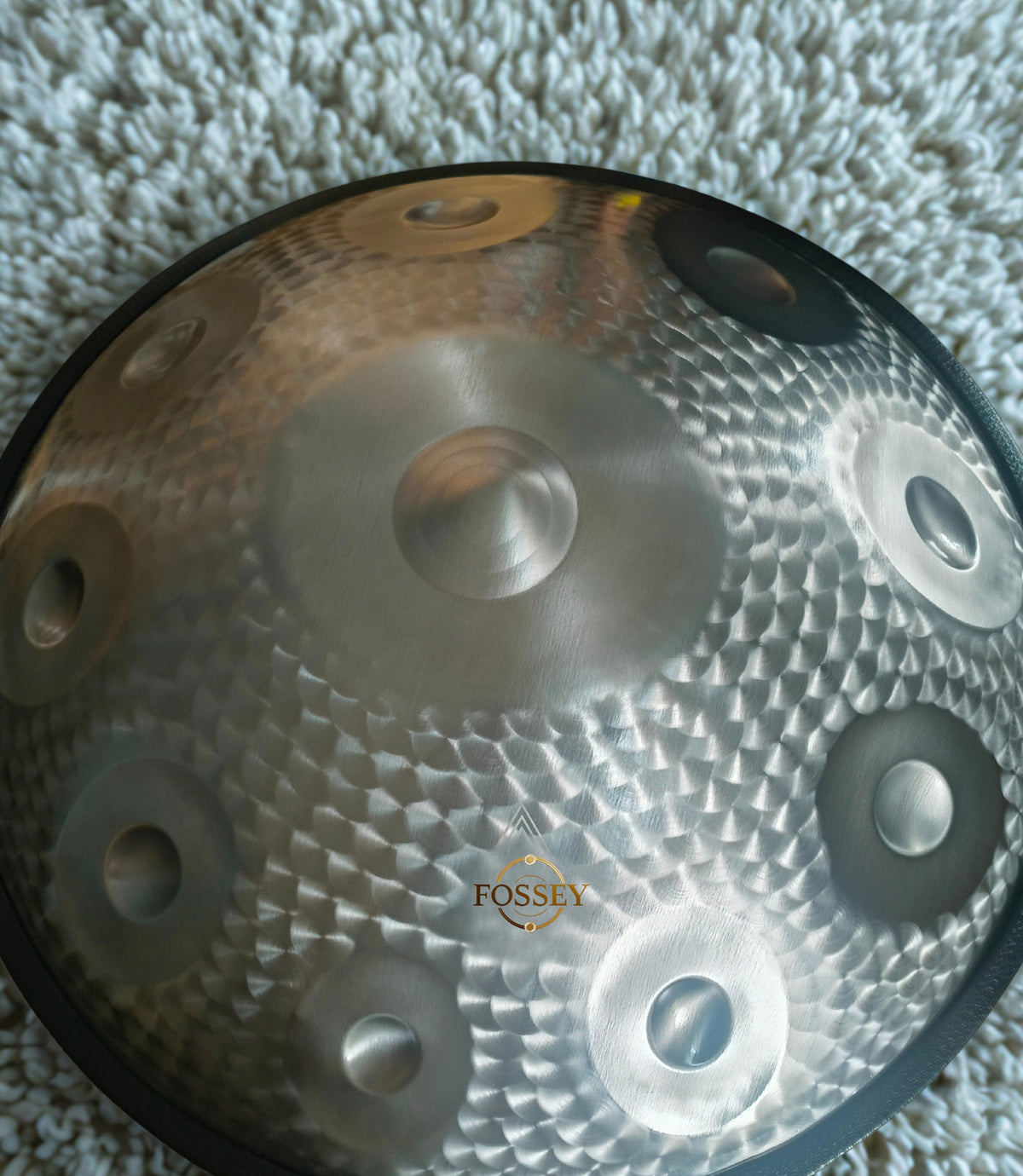 Silver Reflector, D Kurd 10-Note Fossey Hand Drum | 440 or 432Hz