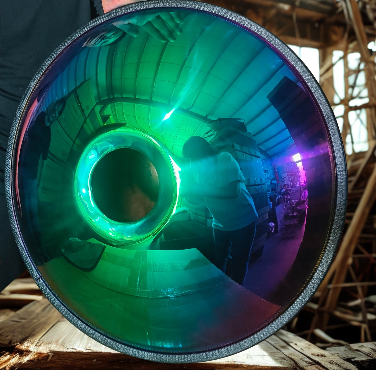 Stainless Steel Rainbow Handpan with beautiful sound sonics