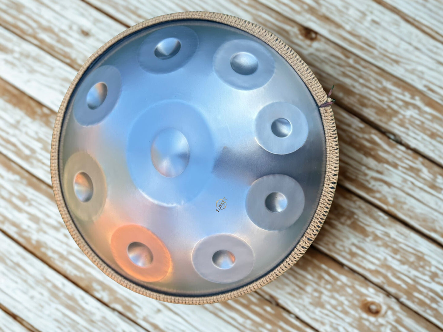 Silver Shine Fossey Handpan - 10-Note, 432hz, D Kurd, Stainless Steel