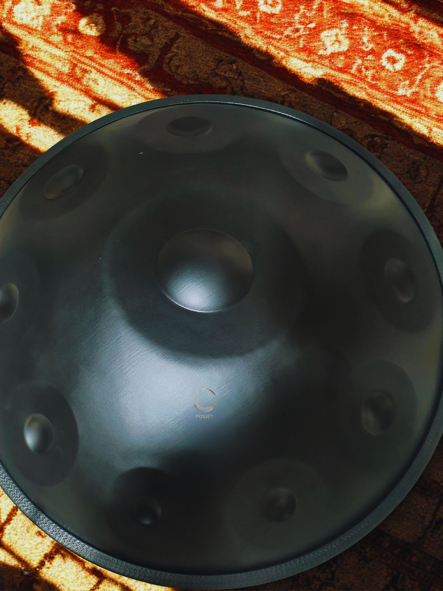 BLACK Star 12 notes Handpan D Kurd 440 Hz 22' Stainless Steel 1.1 thick, Hand-Tuned ... Fossey Handpan