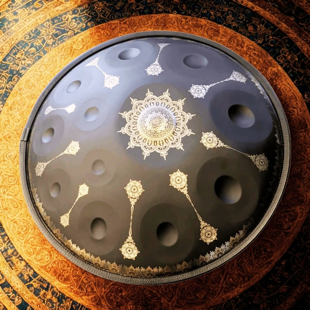 Black Yantra Fossey Handpan, 10-Note D Kurd, 440Hz
