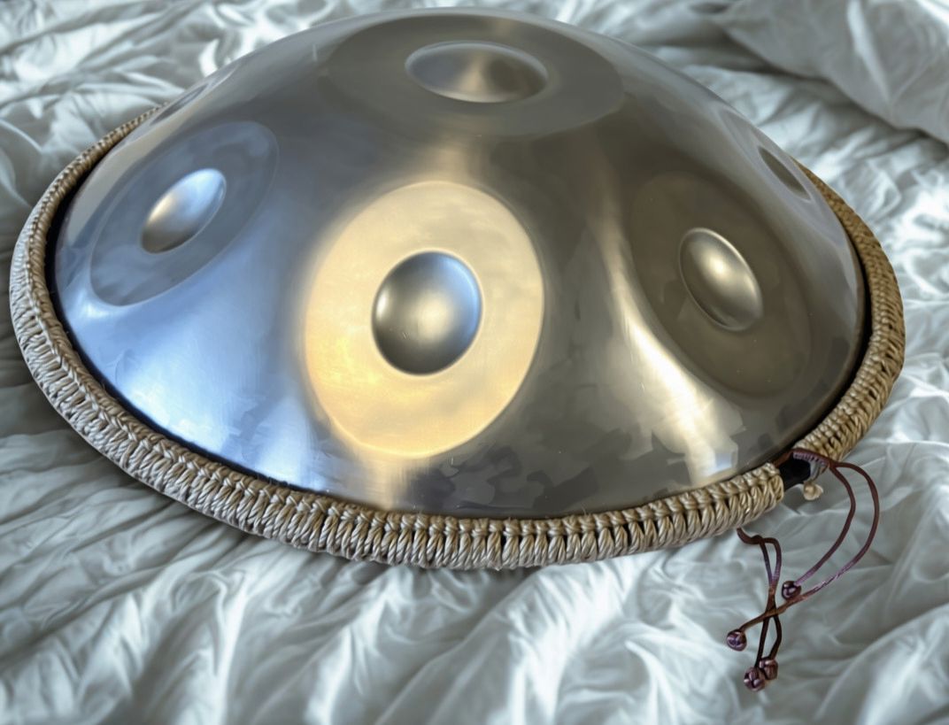 Silver Shine Fossey Handpan - 10-Note, 432hz, D Kurd, Stainless Steel