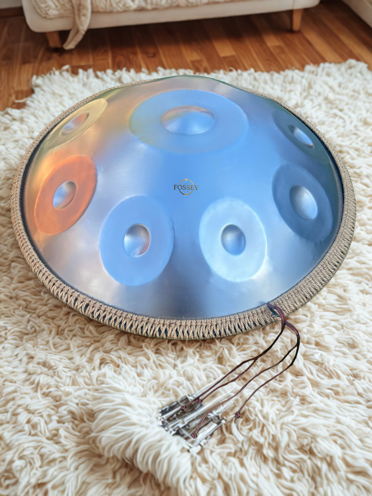 Silver Shine Handpan - 9-Note, 440hz, D Kurd, Stainless Steel