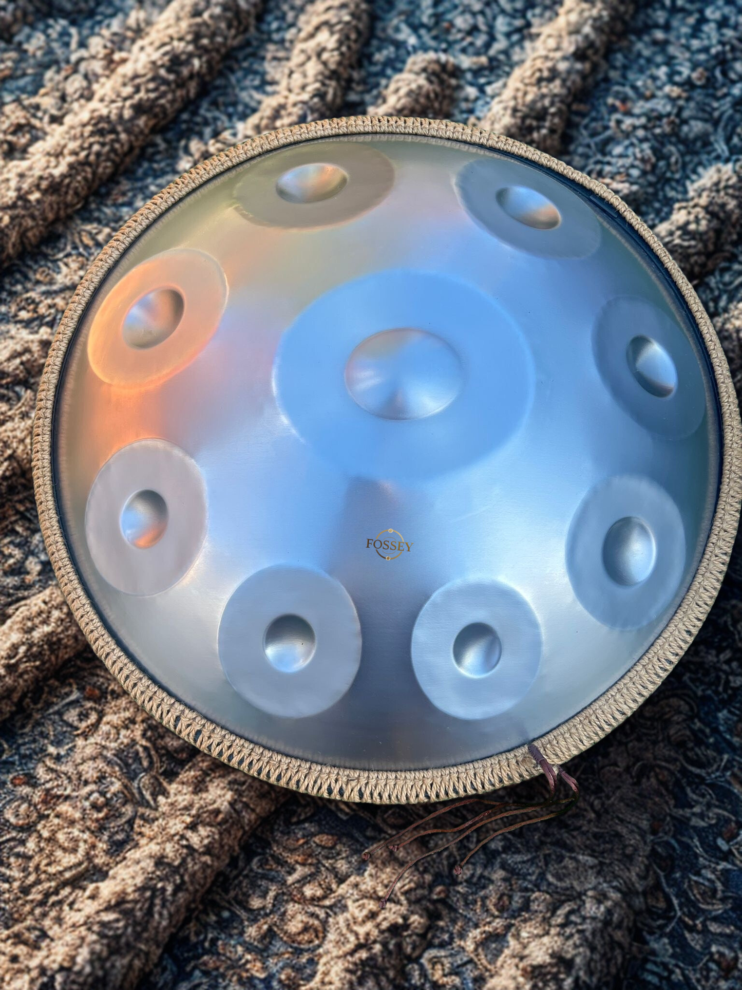 Silver Shine Fossey Handpan - 10-Note, 432hz, D Kurd, Stainless Steel