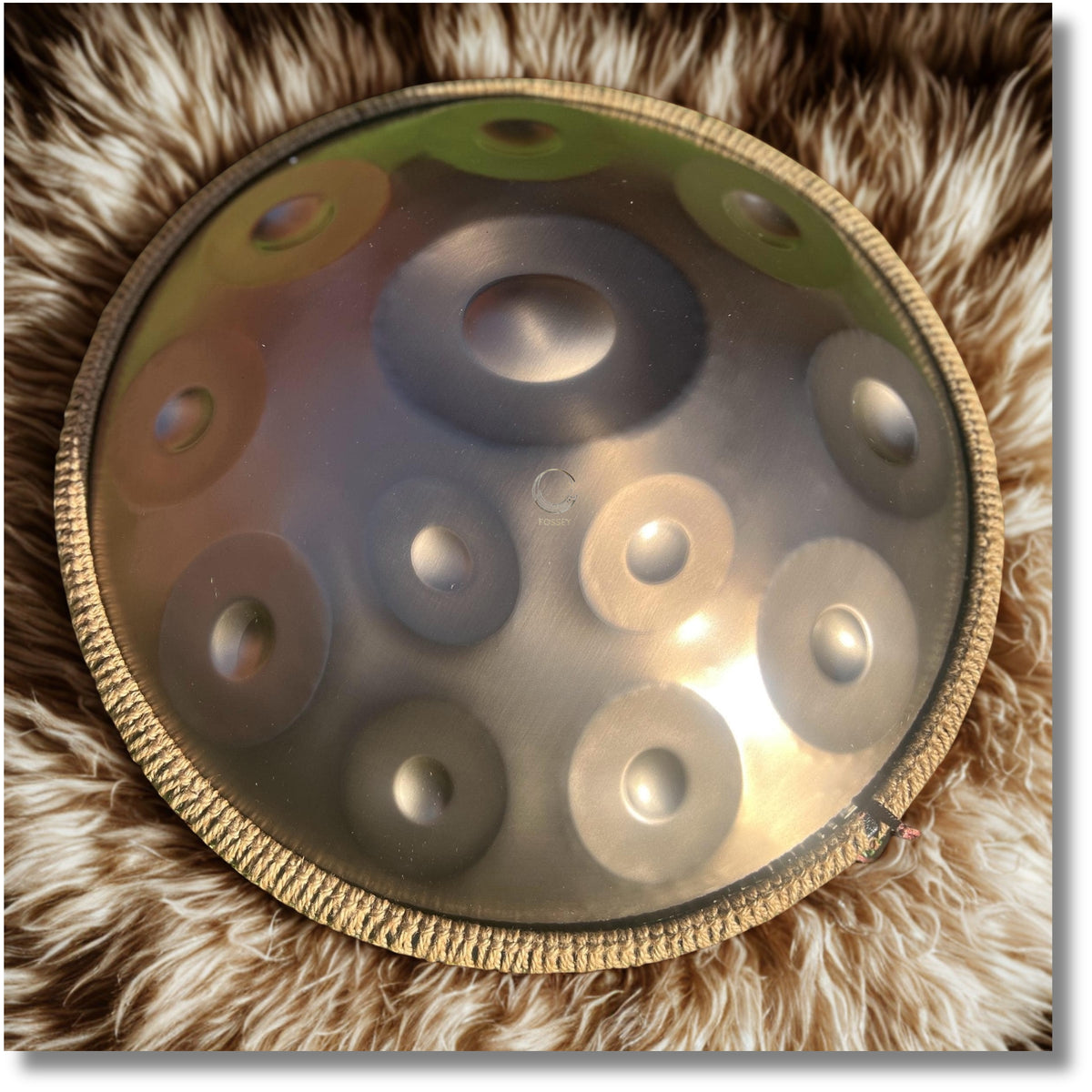 Gold Handpan, 14 Notes, 440hz or 432hz, D Kurd, Stainless Steel