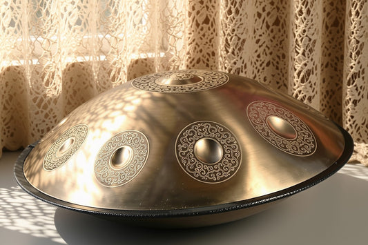 Gold Temple Handpan, D Kurd 12-Note | 440 or 432Hz - Free International Delivery