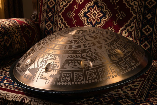 Gold Pyramid Fossey Handpan, D Kurd 14-Note | 440 or 432Hz - Free International Delivery