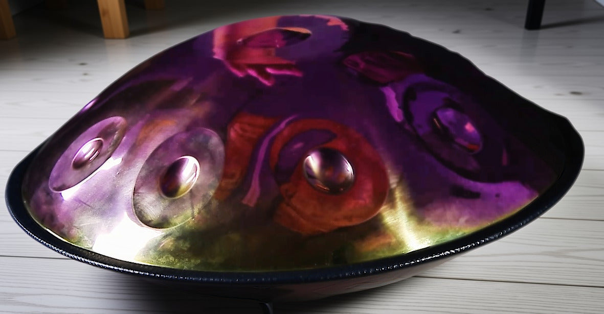 Neon Purple Handpan, D Kurd 14-Note | 440 or 432Hz - Handcrafted and Tuned