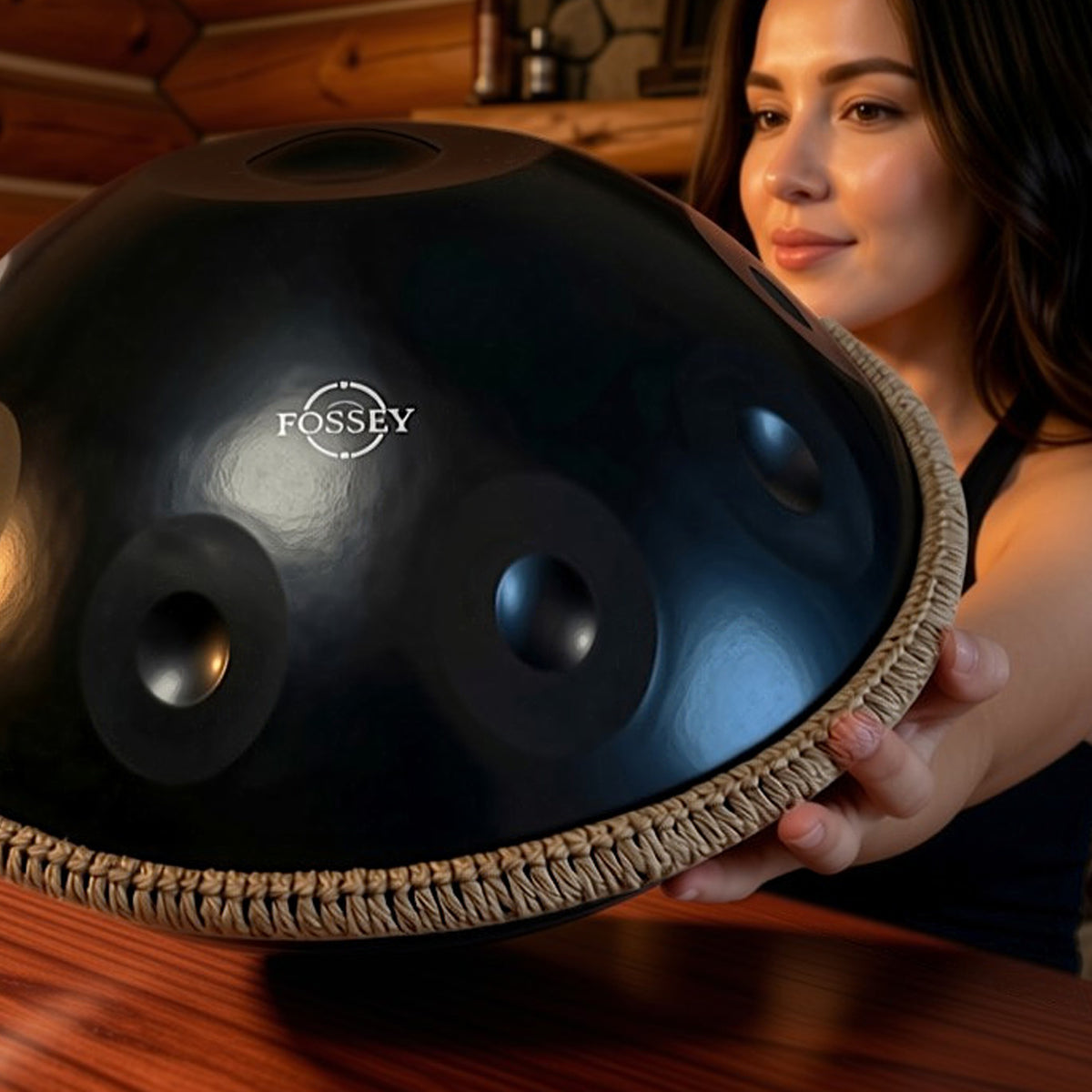 Black Star Fossey Handpan, 10-Note D Kurd, 432Hz Stainless Steel, 22"