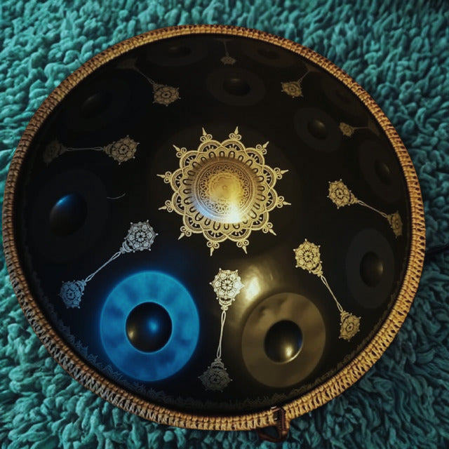 Black Yantra Fossey Handpan, 10-Note D Kurd, 440Hz