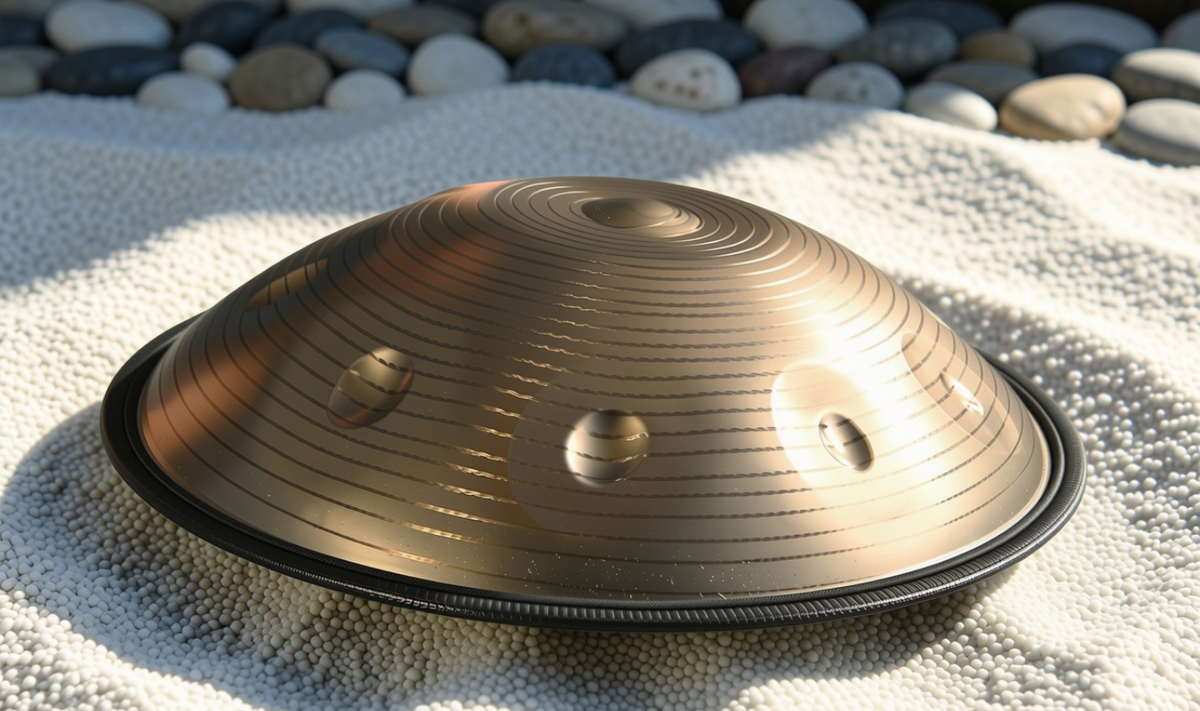 Gold Solar Handpan, D Kurd 14-Note Fossey Hand Drum | 440 or 432Hz