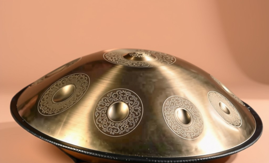 Gold Temple Handpan, D Kurd 10-Note | 440 or 432Hz - Free International Delivery