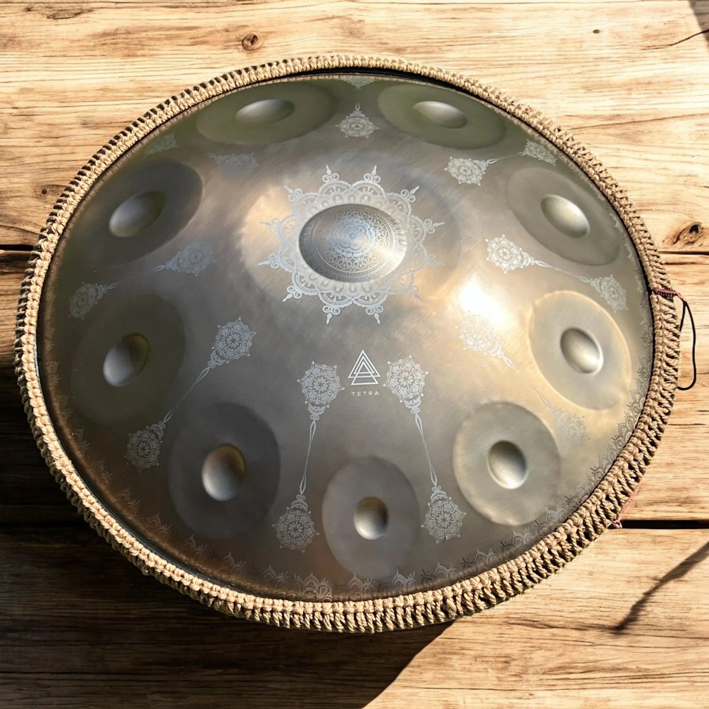 GOLD Mandala HANDPAN 10-Note D Kurd Handpan – Stainless Steel – 22" (55 cm) | Hand-Tuned for Perfect Harmony 440hz