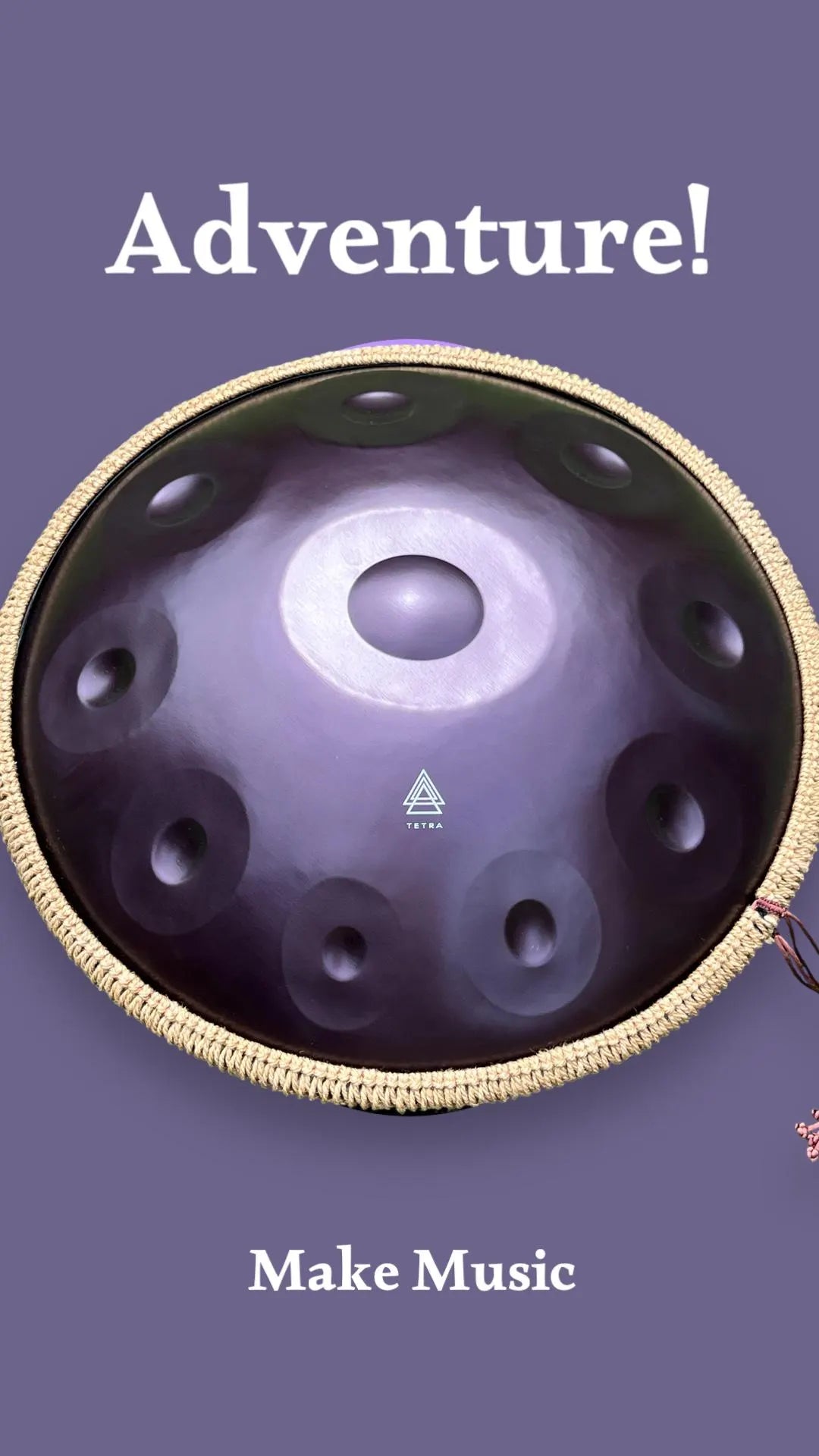 HANDPAN 10 Notes in PURPLE 440 hz, 22' ( 55 cm)  Hand-Tuned