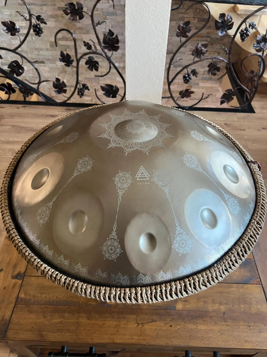 SILVER MANDELA 10 notes Handpan D Kurd 440 Hz 22' Stainless Steel