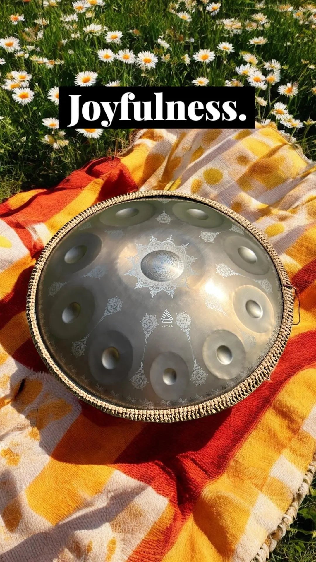 GOLD Mandala HANDPAN 10-Note D Kurd Handpan – Stainless Steel – 22" (55 cm) | Hand-Tuned for Perfect Harmony 440hz