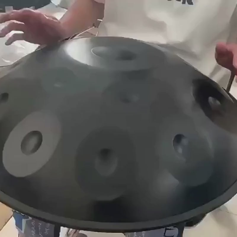 BLACK Magic 12 notes Handpan D Kurd 432 Hz 22' Stainless Steel 1.1