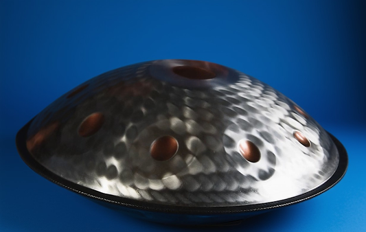 Silver Reflector - Golden Eye - limited edition , D Kurd 10-Note Fossey Hand Drum | 440 or 432Hz