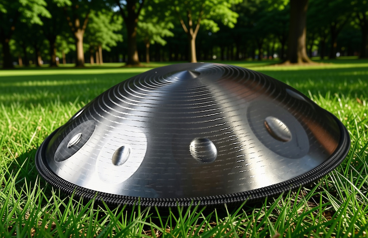 Silver Solar Fossey Handpan, D Kurd 12-Note | 440 or 432Hz